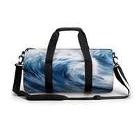 Sac de sport pour homme et femme - Bleu - Motif vague - Sac de sport cylindrique léger - Pour basket-ball, football, week-end, 45 cm/22,9 cm/22,9 cm, Style :, 17.7in/9in/9in