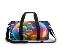 Sac de sport pour homme et femme - Blocs de couleurs vives - Sac de nuit avec compartiment, Bulle., 17.7in/9in/9in