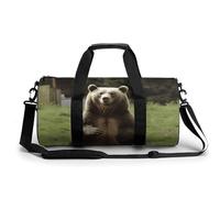 Sac de sport pour homme et femme de Poméranie avec compartiment, Hi Bear Sit on the Lawn, 17.7in/9in/9in