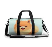 Sac de sport pour homme et femme de Poméranie de dessin animé - Résistant à l'eau - Léger - Pour le voyage et le sport - Blanc - 45 cm/22,9 cm/22,9 cm, blanc, 17.7in/9in/9in