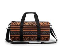 Sac de sport pour homme et femme en tissu boue, style tribal africain, cylindrique, léger, pour basket-ball, football, week-end, style 38, 45 cm/22,9 cm/22,9 cm, Style 38, 17.7in/9in/9in