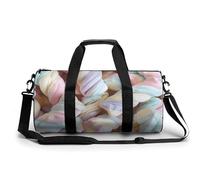 Sac de sport pour homme et femme, gris et magenta, sac de nuit avec compartiment, Tas de guimauves, 17.7in/9in/9in