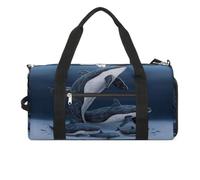 Sac de sport pour homme et femme, imprimé famille de baleines, sac de gym réutilisable, sac de gym avec compartiment à chaussures, style, taille unique, moderne, Style :, Taille unique, Moderne