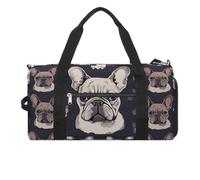 Sac de sport pour homme et femme, imprimé « I Love French Bulldog », sac de sport de voyage, sac de sport avec compartiment à chaussures, motif bouledogue français, taille unique, I Love French
