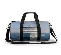 Sac de sport pour homme et femme, imprimé navires de croisière, article personnel, sac d'entraînement léger pour voyage, sport, fitness, Noir , 17.7in/9in/9in, Organiseur de sac