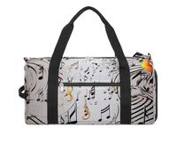 Sac de sport pour homme et femme - Imprimé notes de musique - Sac de sport avec compartiment à chaussures - Imprimé notes de musique - Taille unique, Imprimé notes de musique., Taille unique