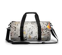 Sac de sport pour homme et femme - Imprimé notes de musique - Sac de voyage - Sac de sport avec compartiment à chaussures - Imprimé notes de musique - 45 cm/22,9 cm/22,9 cm, Imprimé notes de musique.,