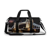 Sac de sport pour homme et femme - Imprimé Tower Bridge de Londres - Sac de voyage - Sac de sport avec compartiment à chaussures - Tour de Londres nocturne - 45 cm/22,9 cm/22,9 cm, Night London Tower