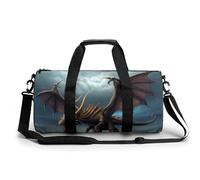 Sac de sport pour homme et femme - Motif dragon volant - Sac de sport cylindrique léger - Pour basket-ball, football, week-end, 45 cm/22,9 cm/22,9 cm, Style :, 17.7in/9in/9in