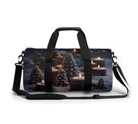 Sac de sport pour homme et femme Motif éléphant bohème Sac de nuit avec compartiment, Il y a de la neige sur la bougie, 17.7in/9in/9in