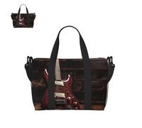 Sac de sport pour homme et femme Motif éléphants au bord de la mer Sac de sport avec compartiment à chaussures Sac de voyage léger, Guitare électrique, Taille unique, Sac de voyage