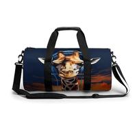 Sac de sport pour homme et femme - Motif girafe portant des écouteurs - Article personnel - Léger - Pour voyage, sport, fitness, Noir , 17.7in/9in/9in, Organiseur de sac