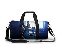 Sac de sport pour homme et femme - Motif guitare bleue - Cylindrique - Léger - Pour basket-ball, football, week-end, 45 cm/22,9 cm/22,9 cm, Style :, 17.7in/9in/9in