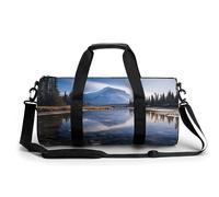 Sac de sport pour homme et femme Motif horizon de Chicago Sac de nuit avec compartiment, Vue magnifique à Banff, 17.7in/9in/9in