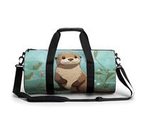 Sac de sport pour homme et femme Motif loutre mignon de dessin animé Sac de sport cylindrique léger pour basket-ball, football, week-end, 45 cm/22,9 cm/22,9 cm, Style :, 17.7in/9in/9in