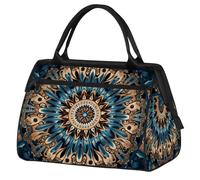 Sac de sport pour homme et femme - Motif mandala - Imperméable - Avec manchon à roulettes - Sac de gym - Sac de week-end - Sac fourre-tout pour voyage, gym, sport, A-016, 15.2x8.3x11.6 in