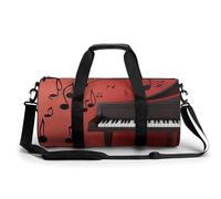 Sac de sport pour homme et femme - Motif notes de musique - Motif piano - 45 cm/22,9 cm/22,9 cm, Note de musique piano., 17.7in/9in/9in