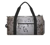 Sac de sport pour homme et femme, motif notes de musique, sac de sport, sac de sport avec compartiment à chaussures, mur de notes de musique, taille unique, Mur de notes de musique, Taille unique