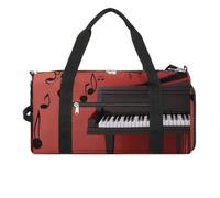 Sac de sport pour homme et femme, motif notes de musique, sac de sport, sac de sport, sac de sport avec compartiment à chaussures, motif notes de musique, taille unique, Note de musique piano., Taille
