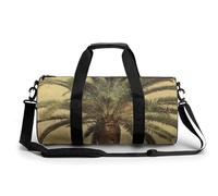 Sac de sport pour homme et femme - Motif patriotique vieux rouge - Sac de nuit avec compartiment, Palmier tropical, 17.7in/9in/9in
