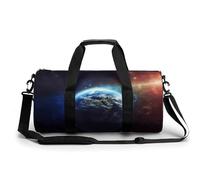 Sac de sport pour homme et femme - Motif patriotique vieux rouge - Sac de nuit avec compartiment, Space Planet Earth, 17.7in/9in/9in