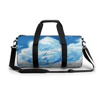 Sac de sport pour homme et femme - Motif peinture d'oiseaux verts - Sac de nuit avec compartiment, Nuage en forme de chat, 17.7in/9in/9in