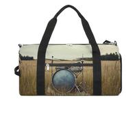 Sac de sport pour homme et femme - Motif tambour de musique sur le terrain - Sac de sport avec compartiment à chaussures - Taille unique, Music Drum in Field, Taille unique