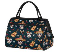 Sac de sport pour homme et femme Motif tête de mort mexicaine en sucre Pour homme et femme Sac de voyage étanche Sac de week-end Sac de nuit léger à transporter