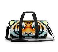 Sac de sport pour homme et femme - Motif tête de tigre - Sac de voyage cylindrique léger pour basket-ball, football, week-end, style 27, 45 cm/22,9 cm/22,9 cm, Style 27, 17.7in/9in/9in