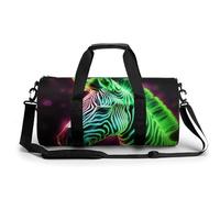 Sac de sport pour homme et femme - Motif zèbre brillant - Cylindrique - Léger - Pour basket-ball, football, week-end, 45 cm/22,9 cm/22,9 cm, Style :, 17.7in/9in/9in