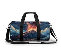 Sac de sport pour homme et femme représentant un volcan, sac de sport cylindrique, léger, pour basket-ball, football, week-end, style 16, 45 cm/22,9 cm/22,9 cm, Style 16, 17.7in/9in/9in