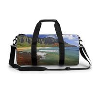 Sac de sport pour homme et femme - Sac de sport - Aigle chauve nord-américain - Sac de voyage imperméable pour le sport et l'entraînement, Kauai Hawaii Seashore, 17.7in/9in/9in