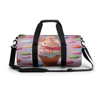 Sac de sport pour homme et femme - Sac de sport cylindrique - Aurore du Nord - Nuit imprimée - Étanche, De nombreuses glaces colorées., 17.7in/9in/9in, Impression