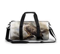 Sac de sport pour homme et femme - Sac de sport cylindrique - Motif Golden Gate Bridge - Étanche, Aquarelle de Faucon assis, 17.7in/9in/9in, Impression