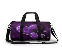 Sac de sport pour homme et femme - Sac de sport cylindrique - Motif Golden Gate Bridge - Étanche, Cœur Violet, 17.7in/9in/9in, Impression