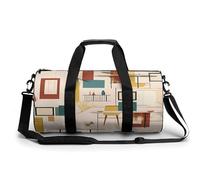 Sac de sport pour homme et femme - Sac de sport cylindrique - Motif Golden Gate Bridge - Étanche, Moderne du milieu du siècle., 17.7in/9in/9in, Impression