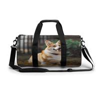 Sac de sport pour homme et femme - Sac de sport cylindrique - Motif loutre - Imperméable, Dog Corgi, 17.7in/9in/9in, Impression