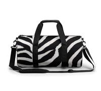 Sac de sport pour homme et femme - Sac de sport cylindrique - Tigre majestueux se reposant sur un rocher - Étanche - Imprimé, Animal zèbre., 17.7in/9in/9in, Impression