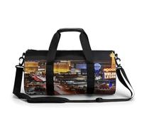 Sac de sport pour homme et femme - Sac de sport étanche pour le sport et l'entraînement, Las Vegas Night City, 17.7in/9in/9in