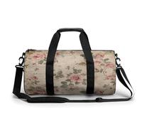 Sac de sport pour homme et femme - Sac de sport - Sac de gym - Sac de fitness cylindrique imprimé fleurs dans l'eau - Étanche, Motif floral rétro, 17.7in/9in/9in, Impression