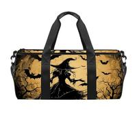Sac de sport pour homme et femme, sac de sport, sac de sport pour femme, sac de week-end, Halloween Jack-O-Lantern Night Bat, Motif 2048, 45x23x23cm(17.7x9x9in)