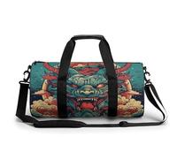 Sac de sport pour homme et femme, sac de sport, sac de voyage Old Stone Street, sac de voyage imperméable pour le sport et l'entraînement, Motif rouge et bleu, 17.7in/9in/9in