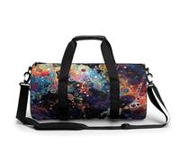 Sac de sport pour homme et femme, sac de sport, sac de voyage Old Stone Street, sac de voyage imperméable pour le sport et l'entraînement, Bulles colorées éclatantes, 17.7in/9in/9in
