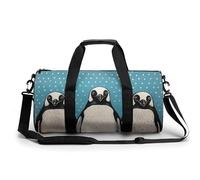 Sac de sport pour homme et femme, sac de sport, sac de voyage Old Stone Street, sac de voyage imperméable pour le sport et l'entraînement, Pingouin Art Style, 17.7in/9in/9in