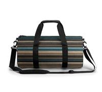 Sac de sport pour homme et femme, sac de sport, sac de voyage Old Stone Street, sac de voyage imperméable pour le sport et l'entraînement, Rayures beiges et marron, 17.7in/9in/9in