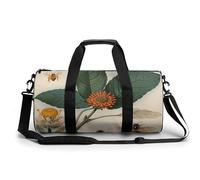Sac de sport pour homme et femme - Sac de voyage à suspendre avec compartiment - Motif fraise, Illustration d'abeille botanique vintage, 17.7in/9in/9in