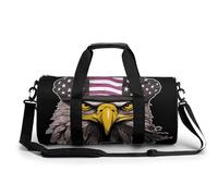 Sac de sport pour homme et femme - Sac de voyage avec compartiment - Motif aigle, Cool Eagle, 17.7in/9in/9in