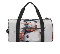 Sac de sport pour homme et femme, sac de voyage avec motif bonhomme de neige dessiné à la main, sac de week-end avec compartiment à chaussures, style, taille unique, style, taille unique, Style :,