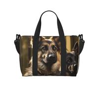Sac de sport pour homme et femme - Sac de voyage - Camouflage numérique - Sac de voyage en toile pour voyage, natation, fitness, entraînement, Berger allemand, Taille unique