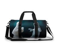 Sac de sport pour homme et femme - Sac de voyage chaud avec compartiment - Motif chat, Deux statues fantômes, 17.7in/9in/9in